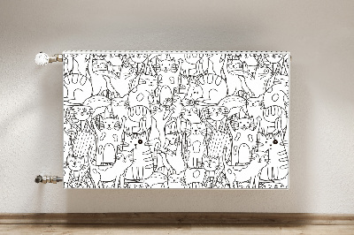 Decorative radiator cover Doodlestyle cats