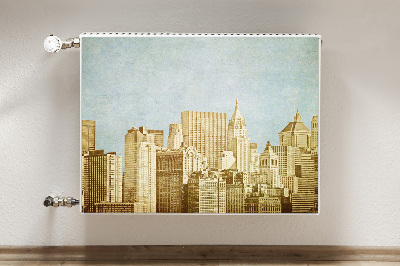 Magnetic radiator mat Manhattan skyscrapers