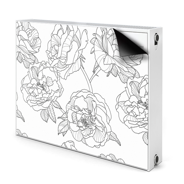 Decorative radiator cover Drawn roses