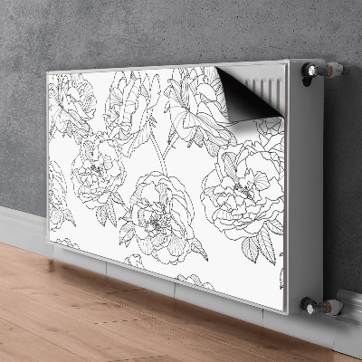 Decorative radiator cover Drawn roses