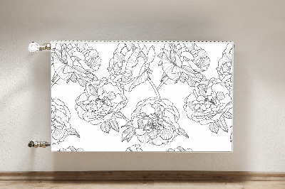 Decorative radiator cover Drawn roses