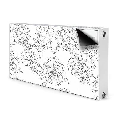 Decorative radiator cover Drawn roses