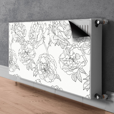 Decorative radiator cover Drawn roses