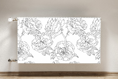 Decorative radiator cover Drawn roses