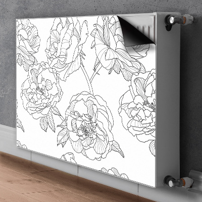 Decorative radiator cover Drawn roses