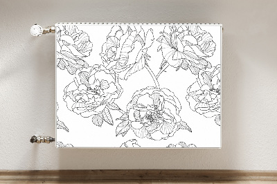 Decorative radiator cover Drawn roses