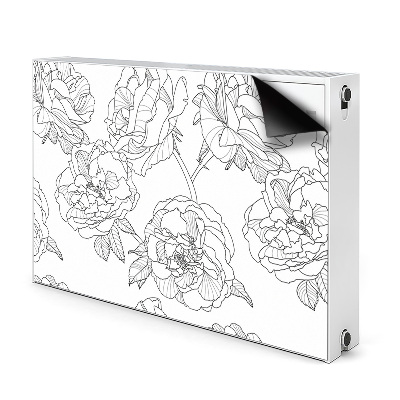 Decorative radiator cover Drawn roses