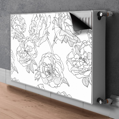 Decorative radiator cover Drawn roses