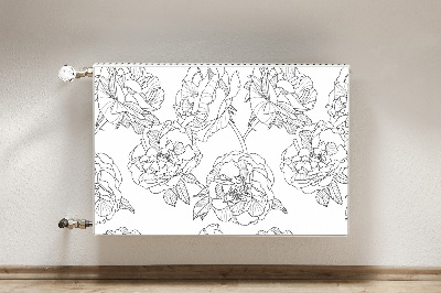 Decorative radiator cover Drawn roses