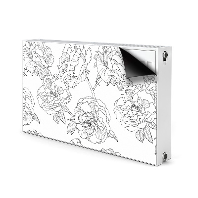 Decorative radiator cover Drawn roses