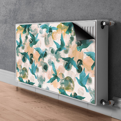 Magnetic radiator mat Painted birds