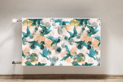 Magnetic radiator mat Painted birds