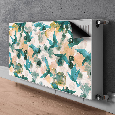 Magnetic radiator mat Painted birds