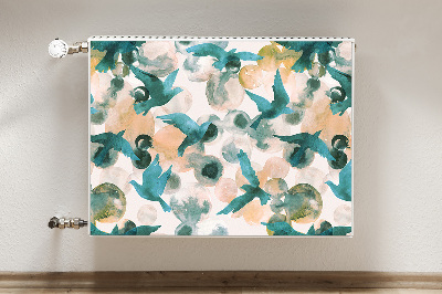 Magnetic radiator mat Painted birds