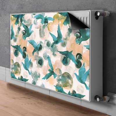 Magnetic radiator mat Painted birds