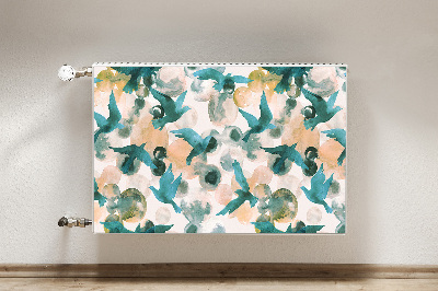 Magnetic radiator mat Painted birds