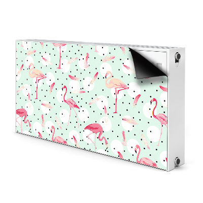 Magnetic radiator mat Flamingos and dots