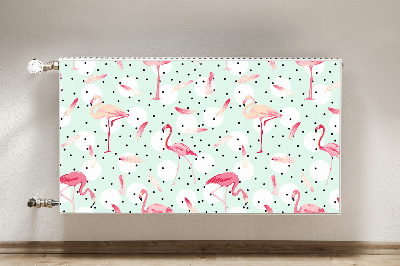 Magnetic radiator mat Flamingos and dots