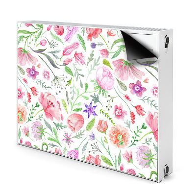 Magnetic radiator cover Painted flowers