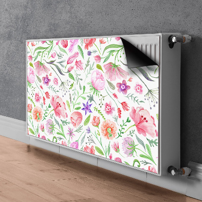 Magnetic radiator cover Painted flowers