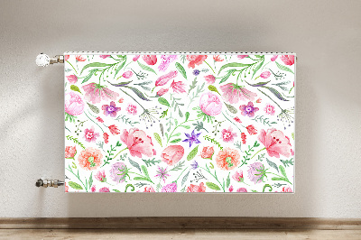 Magnetic radiator cover Painted flowers