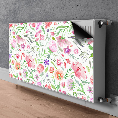 Magnetic radiator cover Painted flowers