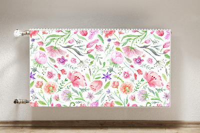 Magnetic radiator cover Painted flowers