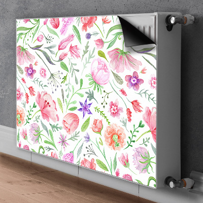 Magnetic radiator cover Painted flowers