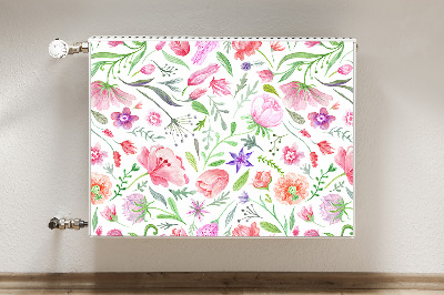 Magnetic radiator cover Painted flowers