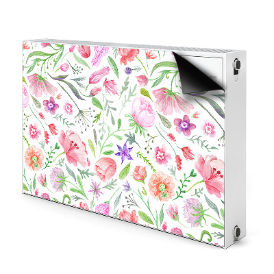 Magnetic radiator cover Painted flowers