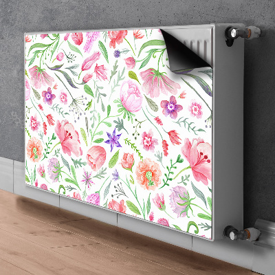 Magnetic radiator cover Painted flowers