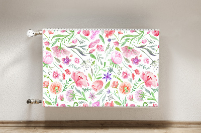 Magnetic radiator cover Painted flowers