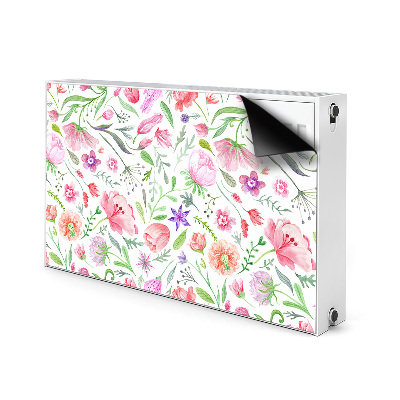 Magnetic radiator cover Painted flowers