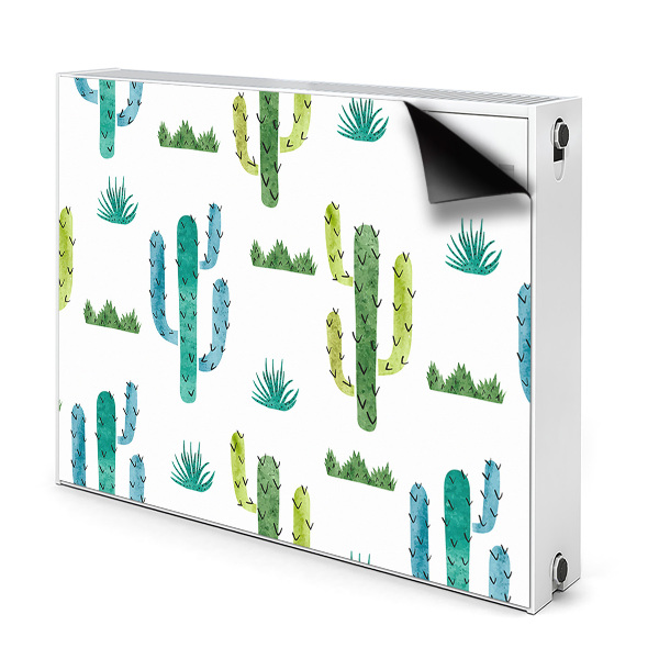 Magnetic radiator cover Painted cacti