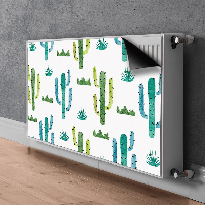 Magnetic radiator cover Painted cacti