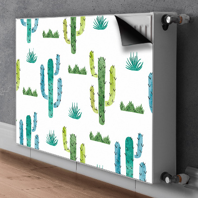 Magnetic radiator cover Painted cacti