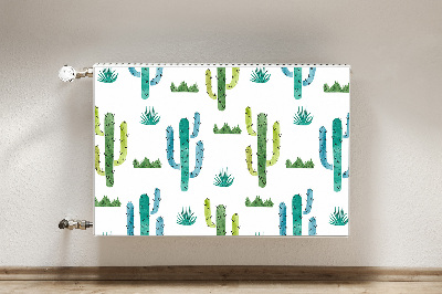 Magnetic radiator cover Painted cacti