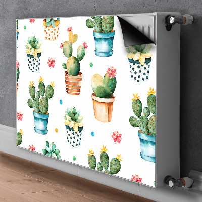 Magnetic radiator cover Painted cactus