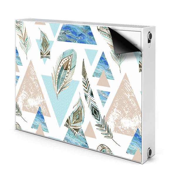 Magnetic radiator mat Triangles and feathers