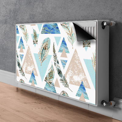 Magnetic radiator mat Triangles and feathers