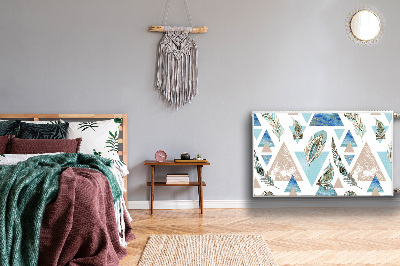 Magnetic radiator mat Triangles and feathers