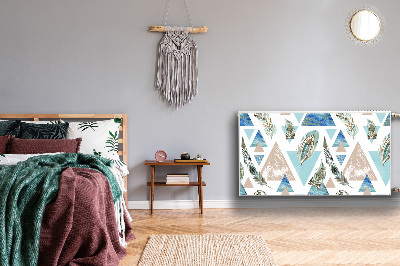 Magnetic radiator mat Triangles and feathers