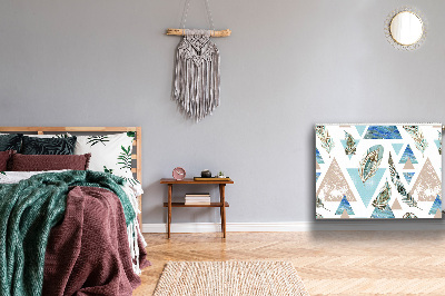 Magnetic radiator mat Triangles and feathers