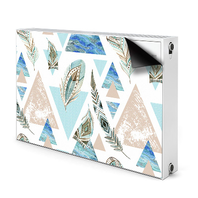 Magnetic radiator mat Triangles and feathers