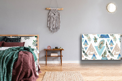 Magnetic radiator mat Triangles and feathers