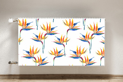 Decorative radiator cover Colorful flowers