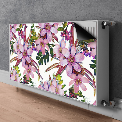 Magnetic radiator mat Pink flowers