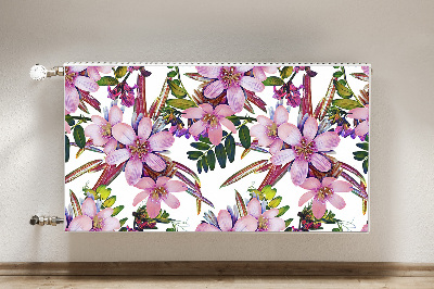 Magnetic radiator mat Pink flowers