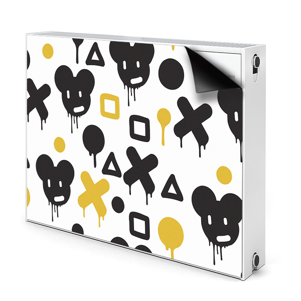 Magnetic radiator mat Graffiti black and yellow