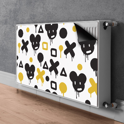 Magnetic radiator mat Graffiti black and yellow